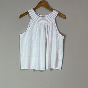 Boden Sleeveless Embroidered Neckline Top White Women’s 10